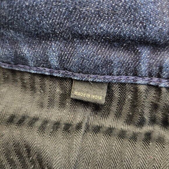 John Varvatos Wight Jeans Mens 32x27 Dark Wash Slim Fit Stretch Denim Distressed - Picture 12 of 13